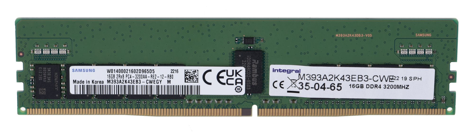 Samsung M393A2K43EB3-CWE memory module 16 GB 1 x 16 GB DDR4 3200 MHz ECC