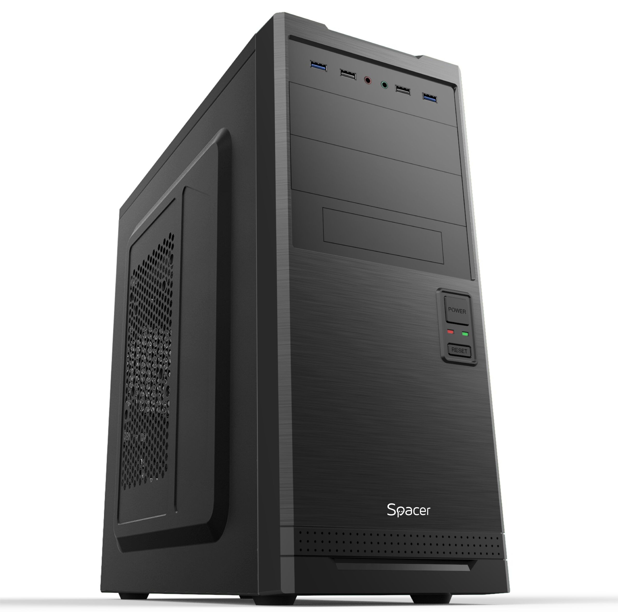 CARCASA SPACER - office, Middle Tower, ATX, fara sursa, USB 2.0 x 2, USB 3.0 x 2, HD Audio, black  SPCS-OC-STYLE 