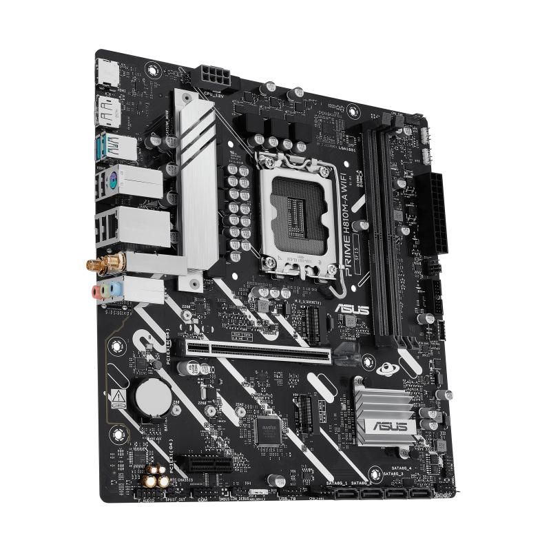 Placa de Baza ASUS PRIME H810M-A WIFI LGA1851, 2x DDR5, 1x DP 1x HDMI, 1x PCIE 4.0 x16 1x PCIE 4.0 x1, 2x M.2, 4x SATA 6GB/s, mATX_3