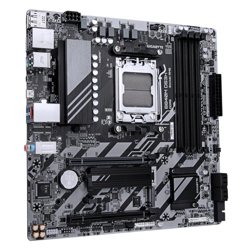 Placa de Baza GIGABYTE B840M DS3H AM5, 4x DDR5, 1x HDMI 2x DP, 1x PCIE 4.0 x16 1x PCIE 3.0 x16, 2x M.2, 4x SATA 6GB/s, mATX_3