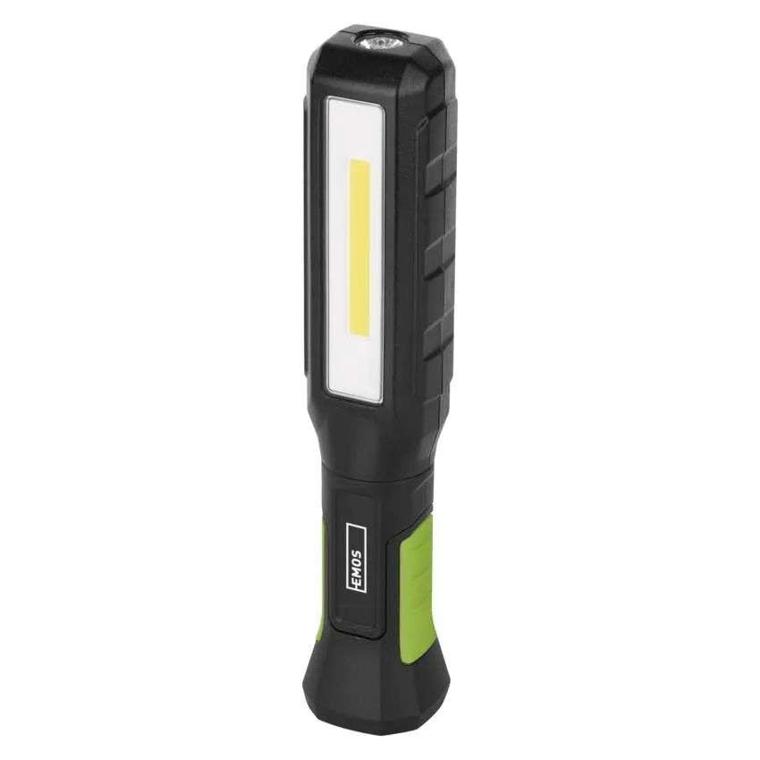 Work flashlight
- Light source: COB LED + LED
- Maximum light output: 800 lm
- Duration of operation: 2.5-7 hours
- Maximum beam distance: 35 m
- Power supply: Li-Ion 2000mAh
- Built-in magnets
- Material: plastic
- IP54
Packaging: box 1 set

Quick Switch-off Function
This function will make switching off a Work Light with multiple lighting
modes much easier. Simply use whichever lighting mode you need and then
turn off the Work Light when you&amp#39re done with a single button press &ampndash no
need to go through all the remaining lighting modes to turn the Work Light
off.
1. Turn on the Work Light.
2. Choose the lighting mode that suits you best.
3. The quick switch-off function automatically activates if the Work Light remains in the
same lighting mode for 10 seconds.
4. Afterwards, another press of the button automatically turns the Work Light off (skips
the other lighting modes).
Rechargeable Battery Protection
A product with this function features protective circuits that prevent both
overcharging and excessive discharging of the accumulator that could lead
to high temperatures, sparking or explosion that would irreversibly damage
or destroy the product.
Charging the Accumulator
If the battery is charging, one of the four LEDs on the back of the flashlight flashes. Once
the battery is charged, all four LEDs light up at once.
Attention
&ampbull When new, the Work Light must first be charged before use.
&ampbull The Work Light&amprsquos accumulator must be kept charged to prevent the voltage from dropping
below the threshold level. Therefore, it is recommended to recharge the Work Light
at least once every 3 months even when it is not being used. Temperature for lamp
charging +5 &ampdegC to +45 &ampdegC.
&ampbull The lighting time is given as the time during which the light output drops to the limit
of 0.25 lx at a distance of 2 m.
&ampbull If the Work Light does not light up or the light is weak, recharge it immediately.
&ampbull If the accumulator is damaged or destroyed due to non-observance of the above rules,
complaints filed within the warranty period regarding the Work Light (accumulator)
will not be accepted.
&ampbull Recharge the Work Light in dry indoor areas.
&ampbull Do not throw the Work Light or the accumulator into a fire and do not disassemble or
short-circuit it.
&ampbull This device is not intended for use by children or persons whose physical, sensory or
mental disability or lack of experience and expertise prevents safe use, unless they are
supervised by a person responsible for their safety.
&ampbull Keep the Work Light out of reach of children.